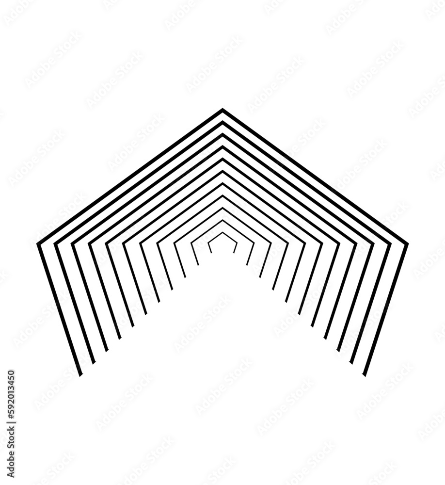 Fototapeta premium vector illustration of a line tunnel, in black color. tunnel vector.