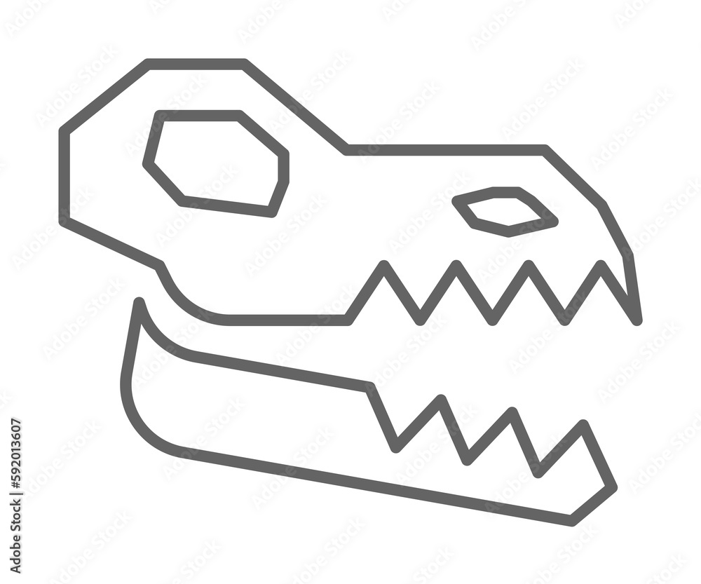 Prehistoric skull fossil icon illustration on transparent background Prehistoric skull fossil icon illustration on transparent background