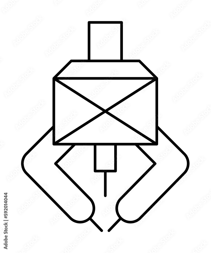 Robotic crane welding technology icon illustration on transparent background Robotic crane welding technology icon illustration on transparent background