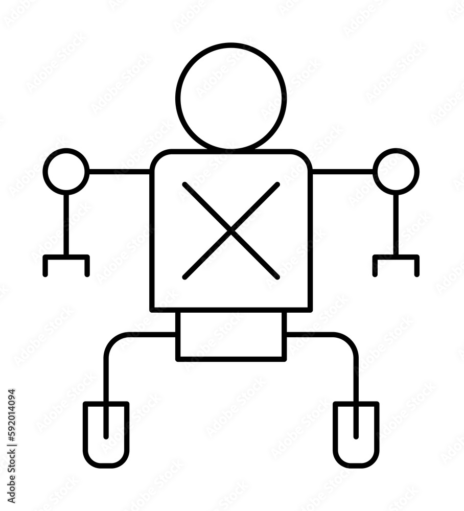 Robotic technology icon illustration on transparent background Robotic technology icon illustration on transparent background