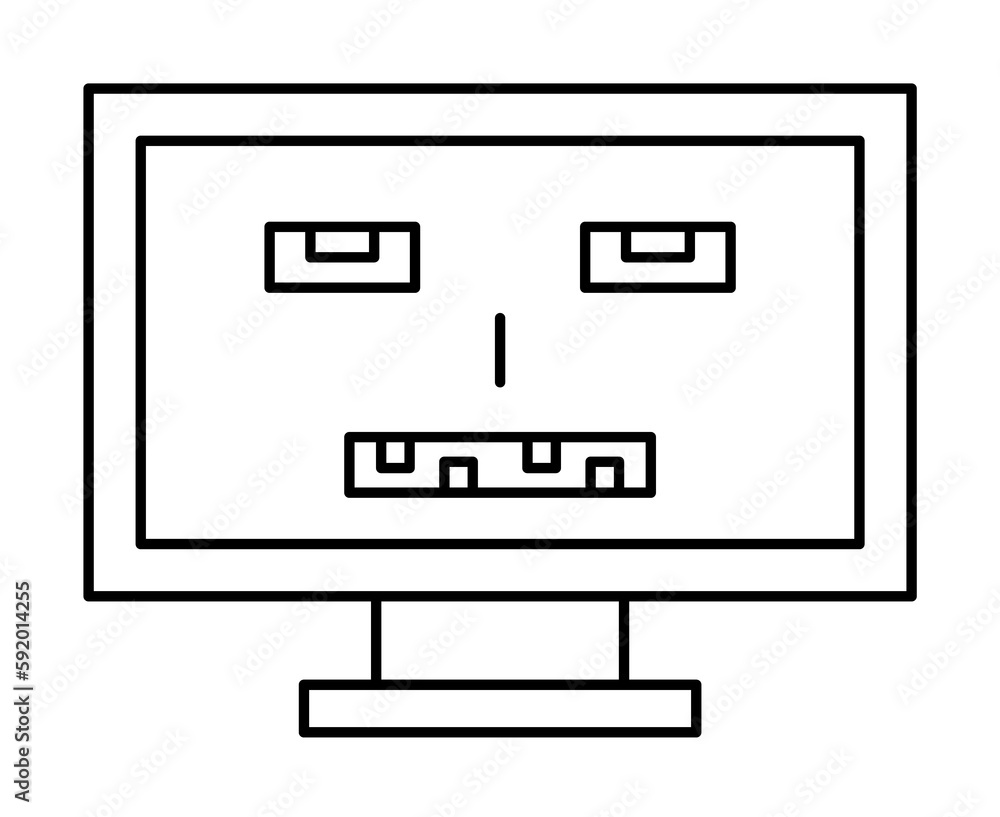 Robotic technology monitor hack icon illustration on transparent background Robotic technology monitor hack icon illustration on transparent background
