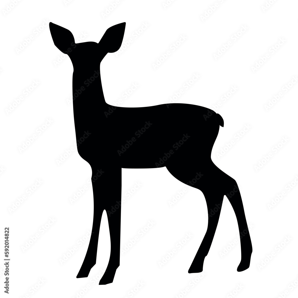 Fototapeta premium the figure of a young deer is blue on a white background
