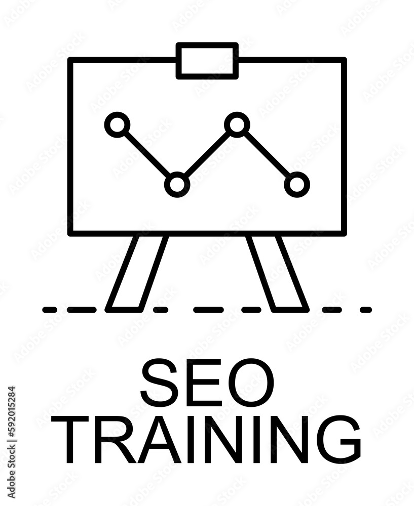 seo training line icon illustration on transparent background seo training line icon illustration on transparent background