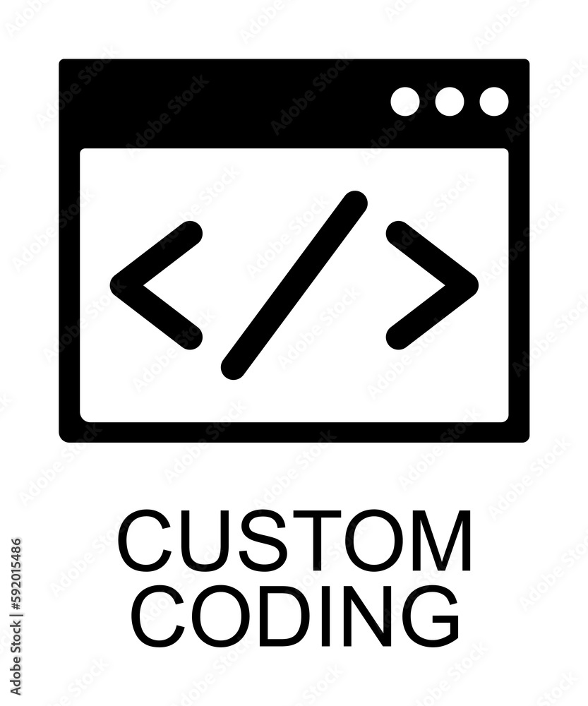 custom coding icon illustration on transparent background custom coding icon illustration on transparent background