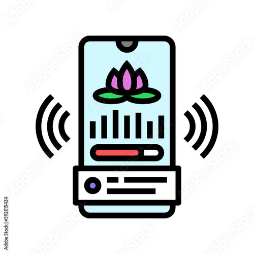 app online yoga relax color icon vector illustration