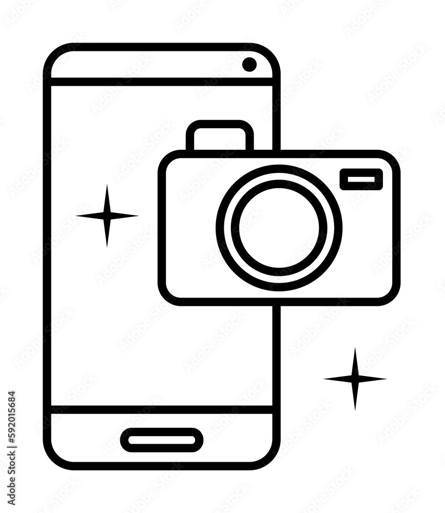 Camera, smartphone, photograph icon illustration on transparent background Camera, smartphone, photograph icon illustration on transparent background
