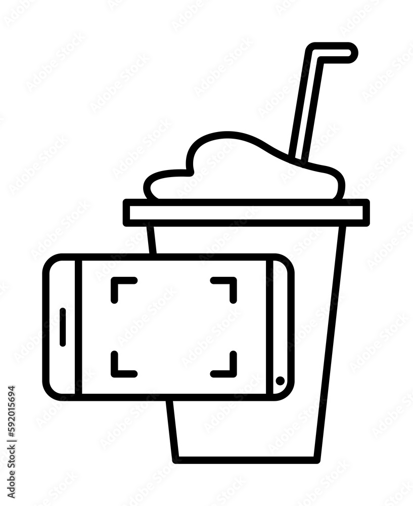 Order, drink, smartphone icon illustration on transparent background Order, drink, smartphone icon illustration on transparent background