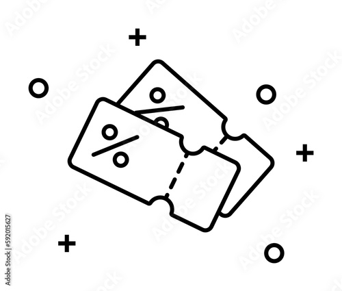 Coupons shopping interest icon illustration on transparent background