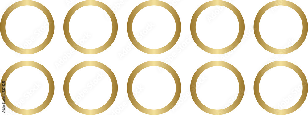 Circular shape gold color
