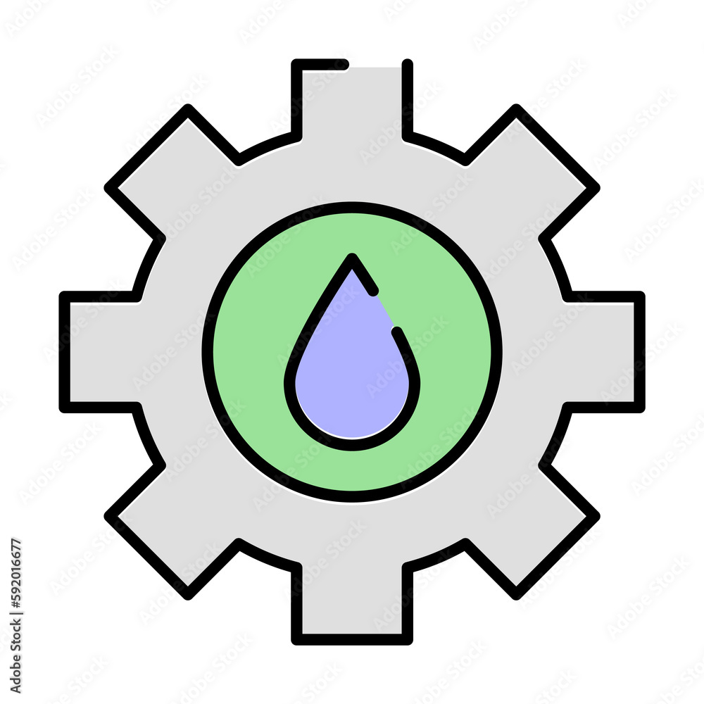 Hydro energy icon illustration on transparent background Hydro energy icon illustration on transparent background