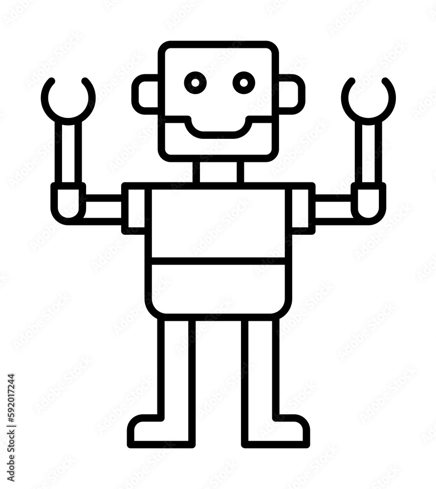 Robot, toy icon illustration on transparent background Robot, toy icon illustration on transparent background