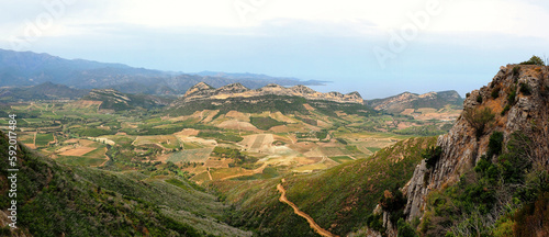 Panoramic view of the superb Gulf of Saint-Florent and the splendid Nebbiu region from the Teghime Pass