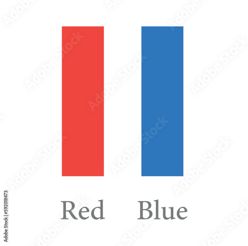 Red and blue litmus paper test. Vector illustration isolated on white background.