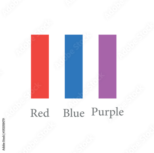 Red and blue litmus paper test. Vector illustration isolated on white background.
