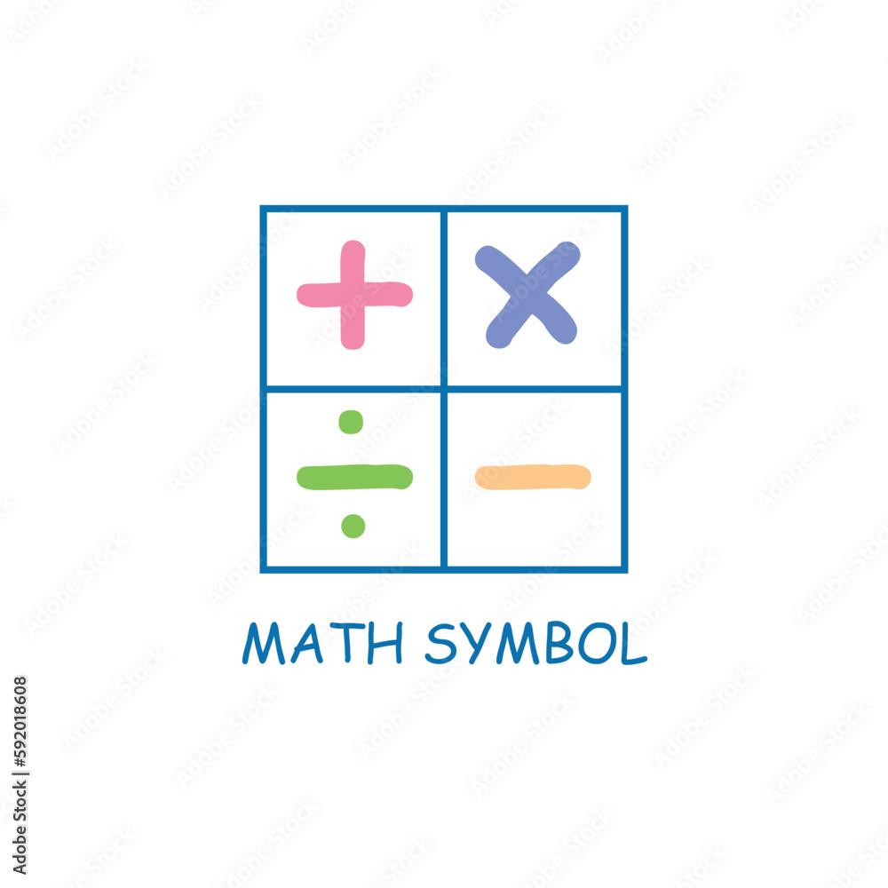 Fototapeta premium Math symbol logo vector illustration. Operation mathematics logo design