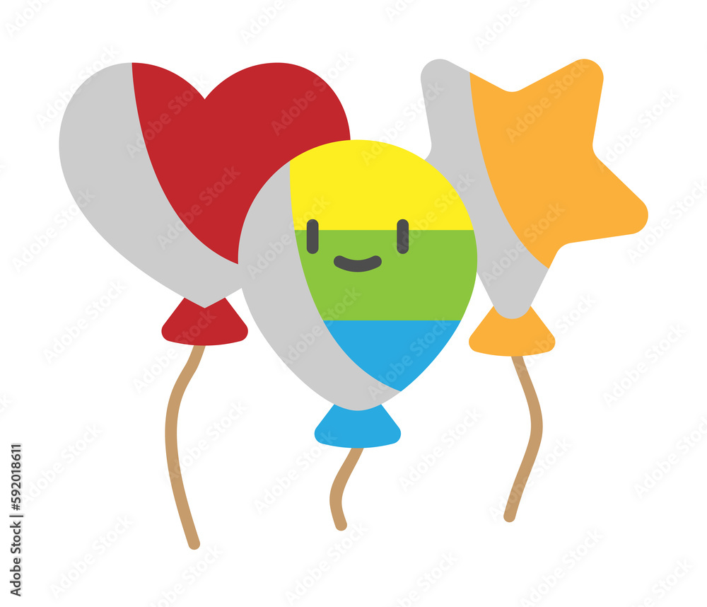 Fototapeta premium World pride day, balloonscolor icon illustration on transparent background