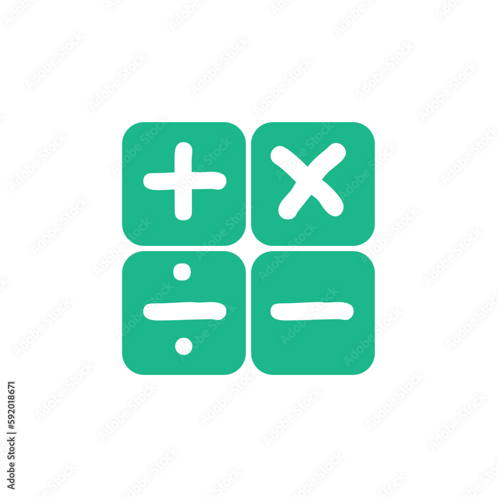 Fototapeta premium Math symbol logo vector illustration. Operation mathematics logo design