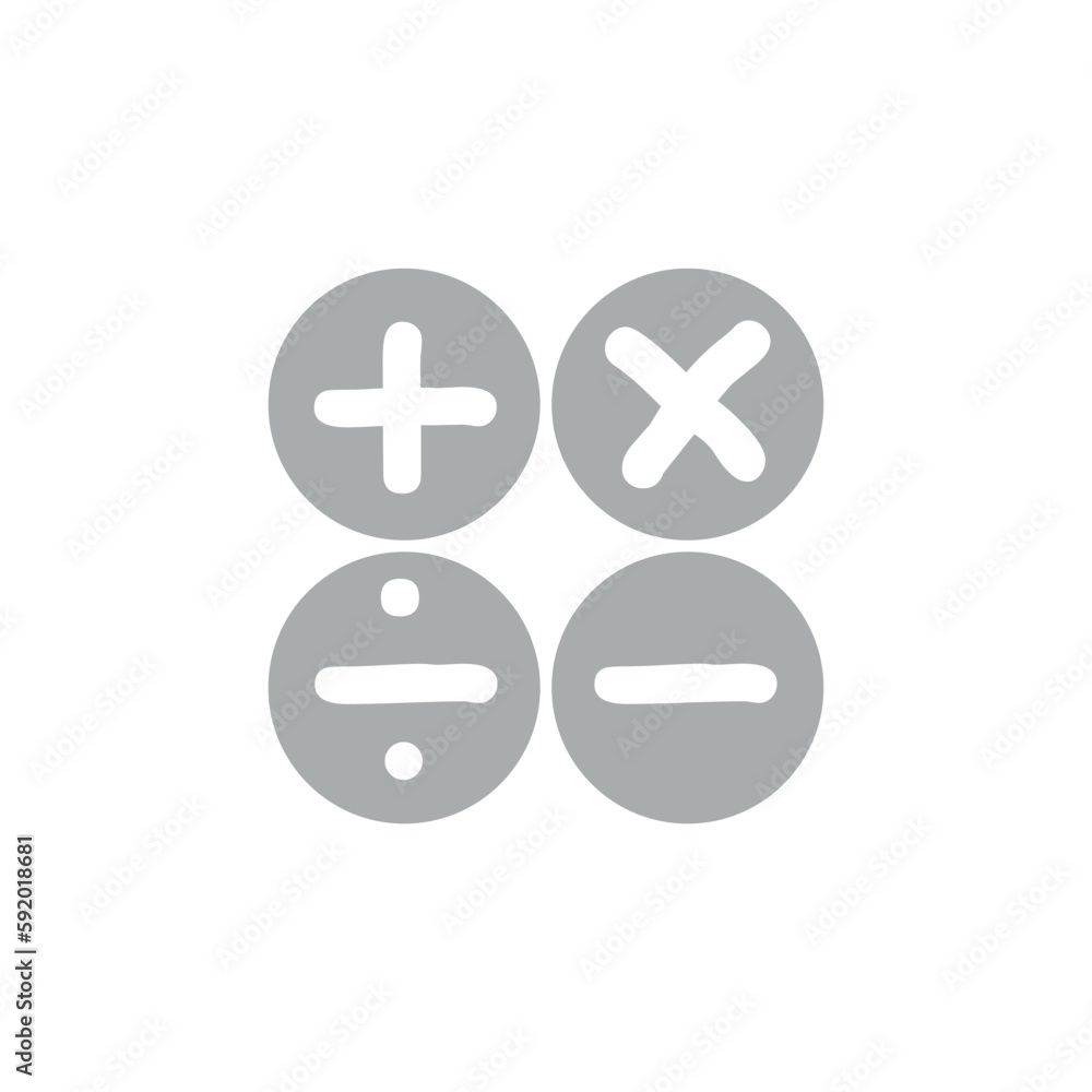 Obraz premium Math symbol logo vector illustration. Operation mathematics logo design