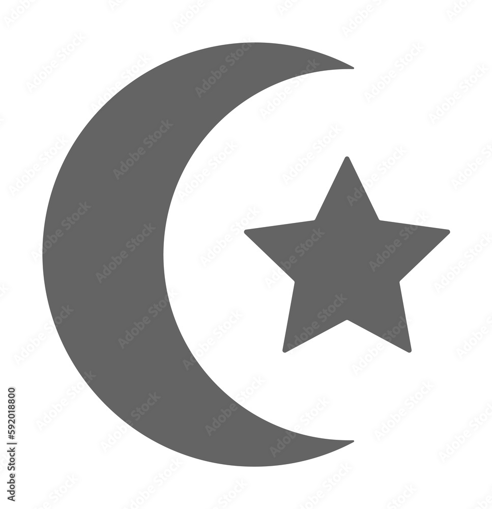 Crescent icon illustration on transparent background Crescent icon illustration on transparent background