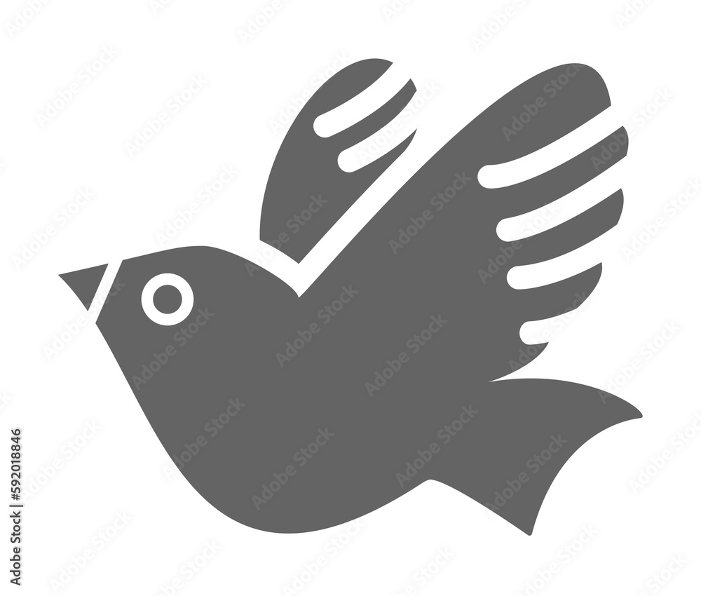 Dove icon illustration on transparent background Dove icon illustration on transparent background
