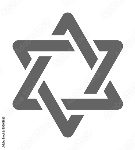 Star of David icon illustration on transparent background
