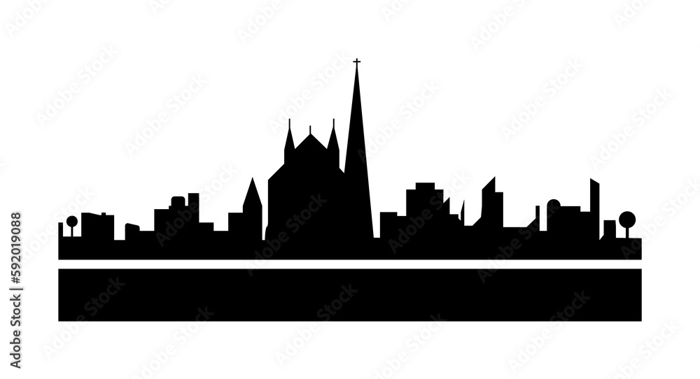 Vienna detailed skyline icon illustration on transparent background