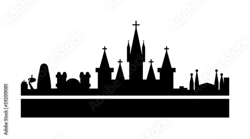 Barcelona detailed skyline icon illustration on transparent background
