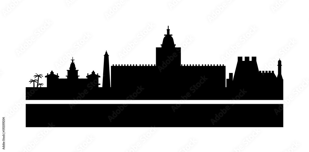 Cuba detailed skyline icon illustration on transparent background