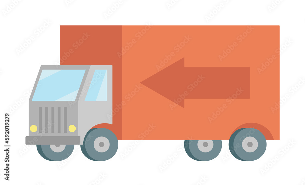 colored truck production icon illustration on transparent background