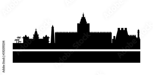 Cuba detailed skyline icon illustration on transparent background