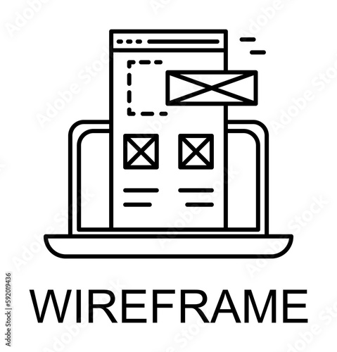 wireframe icon illustration on transparent background