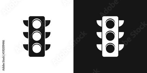 Street traffic light vector sign. Signal traffic controller, stoplight icon