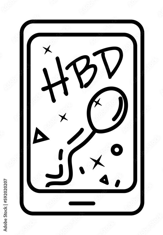 message onphone withbirthday dusk style icon illustration on transparent background message onphone withbirthday dusk style icon illustration on transparent background