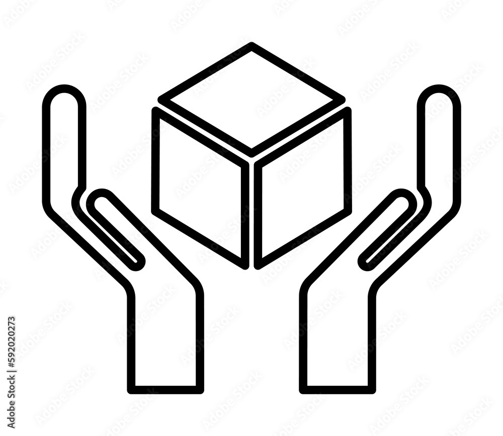 hands guard the parcel outline icon illustration on transparent background hands guard the parcel outline icon illustration on transparent background