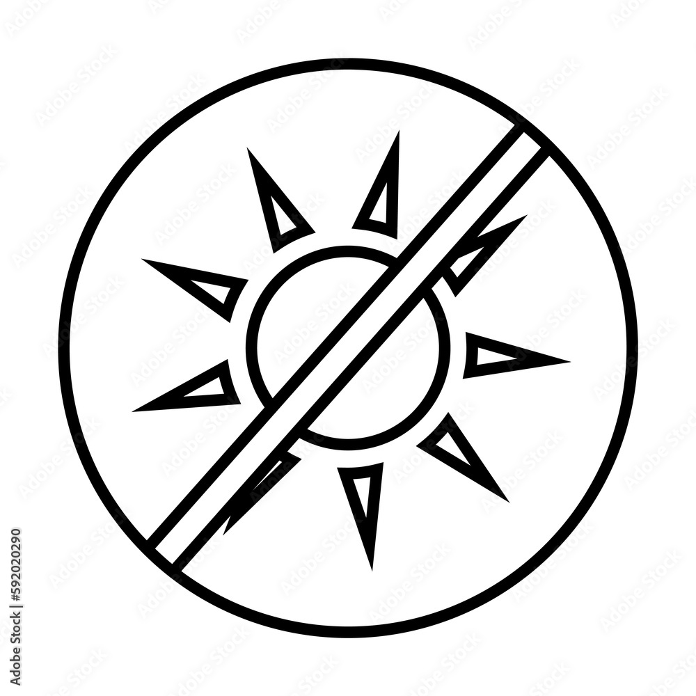 the rays of the sun are forbidden outline icon illustration on transparent background the rays of the sun are forbidden outline icon illustration on transparent background