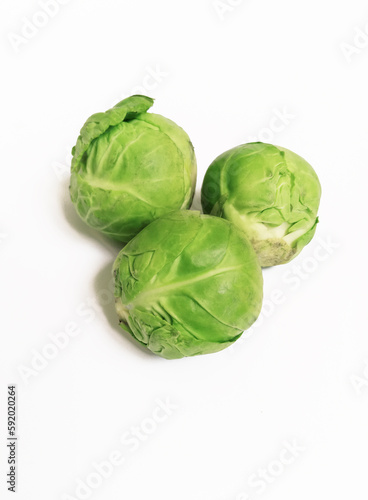Brussels sprout on white background