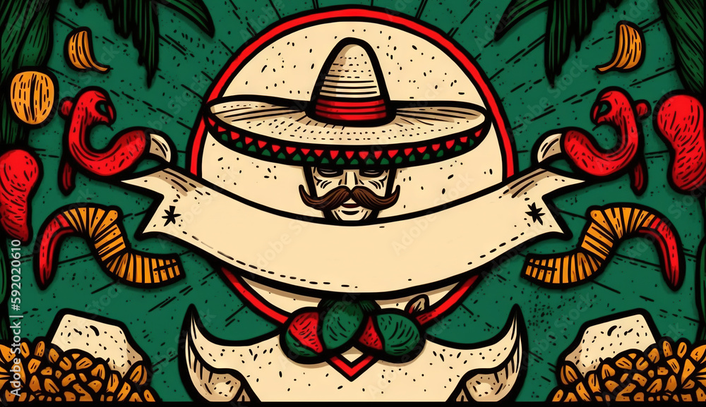 Obraz premium Cinco de mayo holiday background with copy space for text generative ai