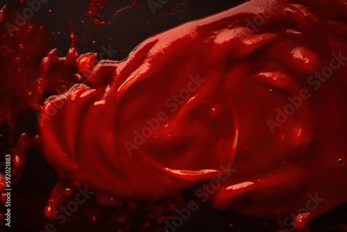 Tomato sauce background. Ketchup texture. Generative AI