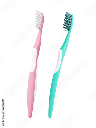 Blue and pink isolated toothbrush  healthcare