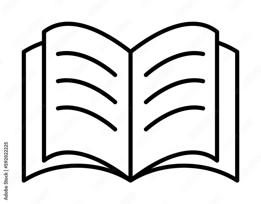 open notebook outline icon illustration on transparent background