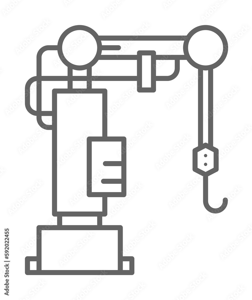 Industry machine industrial automation robot technology crane on white background icon illustration on transparent background Industry machine industrial automation robot technology crane on white background icon illustration on transparent background