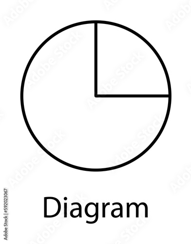 pie diagram icon illustration on transparent background