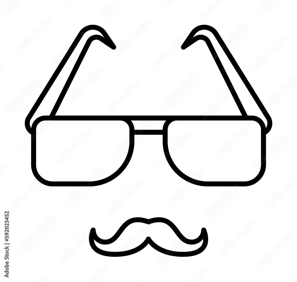 glasses and mustaches icon illustration on transparent background glasses and mustaches icon illustration on transparent background