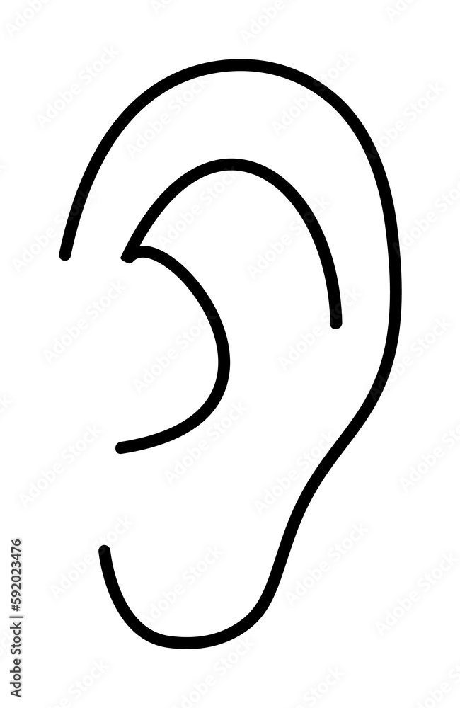 an ear icon illustration on transparent background an ear icon illustration on transparent background