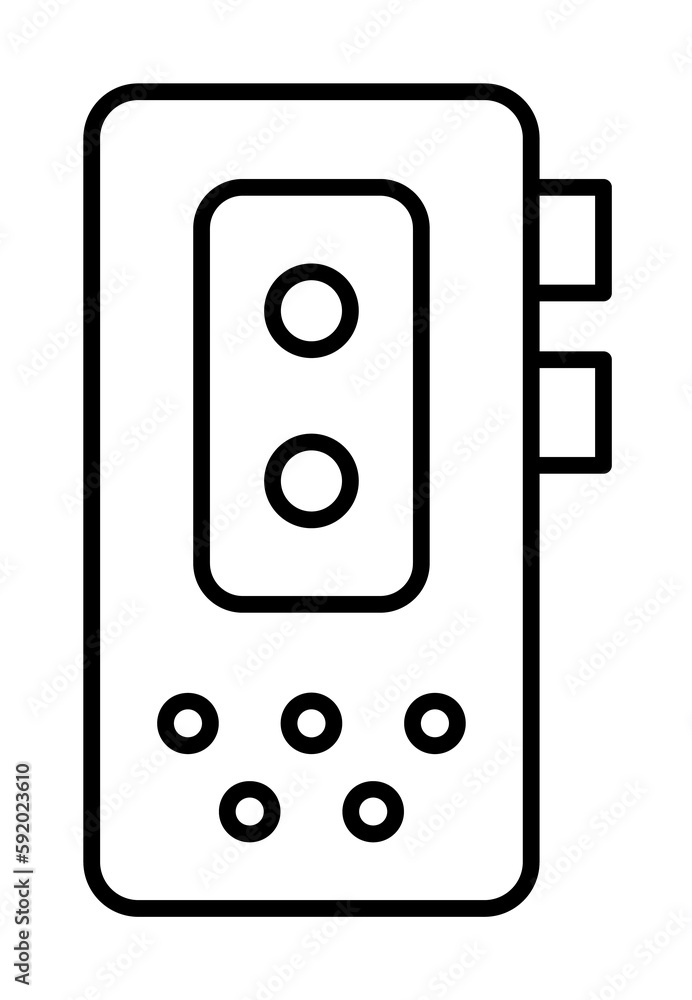 Dictaphone icon illustration on transparent background Dictaphone icon illustration on transparent background