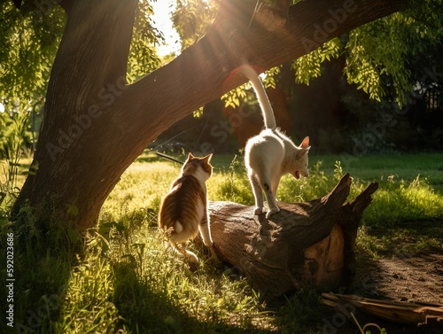 Harmonie zwischen Katzen und Hunden - eine einzigartige Beziehung photo