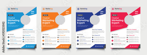 Corporate business flyer template vector design, a bundle of 4 templates of a4 flyer template, vector illustration template in A4 size.