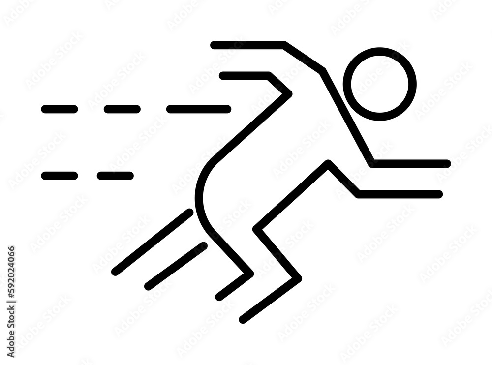 running man icon illustration on transparent background running man icon illustration on transparent background