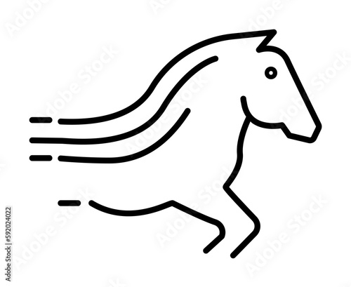 Fototapeta Naklejka Na Ścianę i Meble -  the horse is on the run icon illustration on transparent background