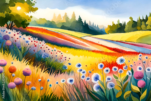 Colorful Field of Flowers